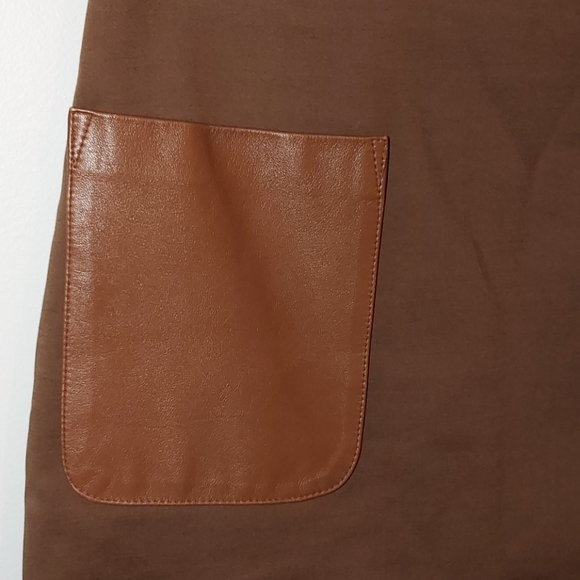 Club monaco high waist pencil skirt leather pocket - Picture 2 of 5